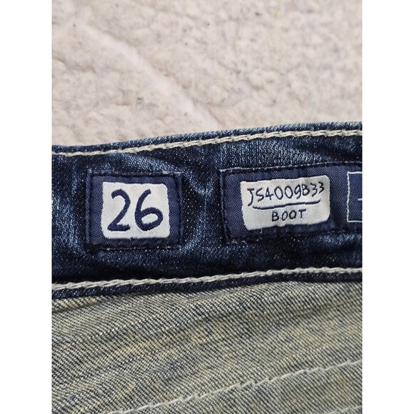 Miss Me Womens Blue Denim Cut Off Shorts Raw Hem Low Rise 5 Pockets Size 26 - Picture 8 of 12